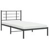 vidaXL Cadre de lit métal sans matelas avec tête de lit noir 107x203cm