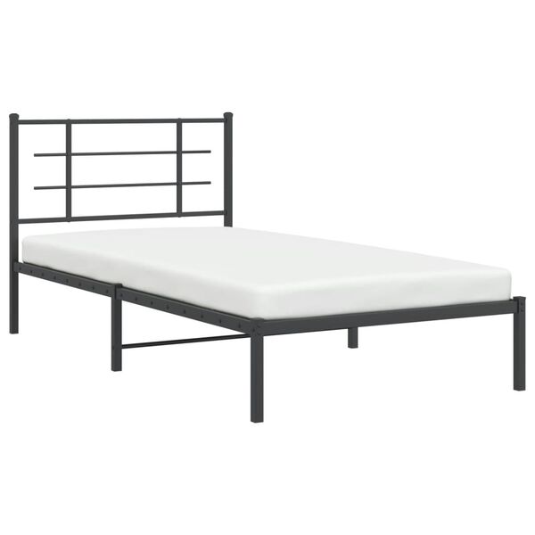 vidaXL Cadre de lit métal sans matelas avec tête de lit noir 107x203cm