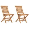 vidaXL Chaises de jardin pliantes lot de 2 47x63x90cm bois massif teck