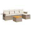 vidaXL Salon de jardin avec coussins 6 pcs beige r&eacute;sine tress&eacute;e