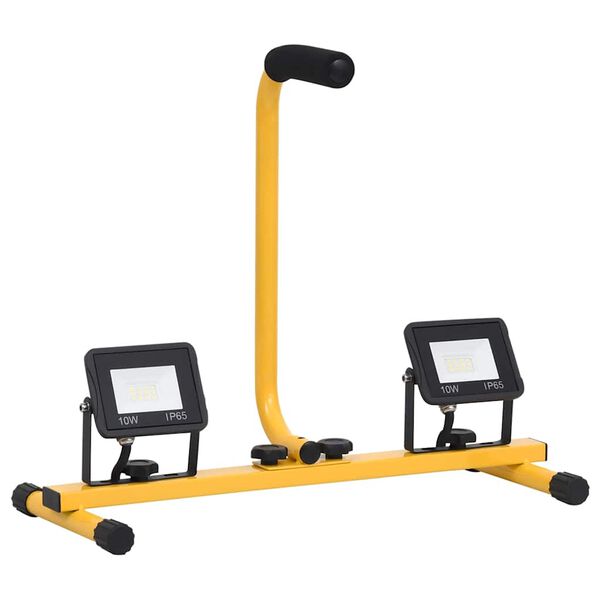 vidaXL Projecteur &agrave; LED avec poign&eacute;e 2x10 W Blanc chaud