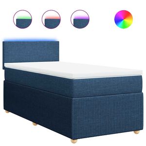 vidaXL Sommier &agrave; lattes de lit avec matelas Bleu 80x200 cm Tissu