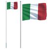 vidaXL Drapeau de l'Italie et mât 6,23 m Aluminium
