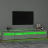vidaXL Meuble TV avec lumières LED Gris béton 240x35x40 cm