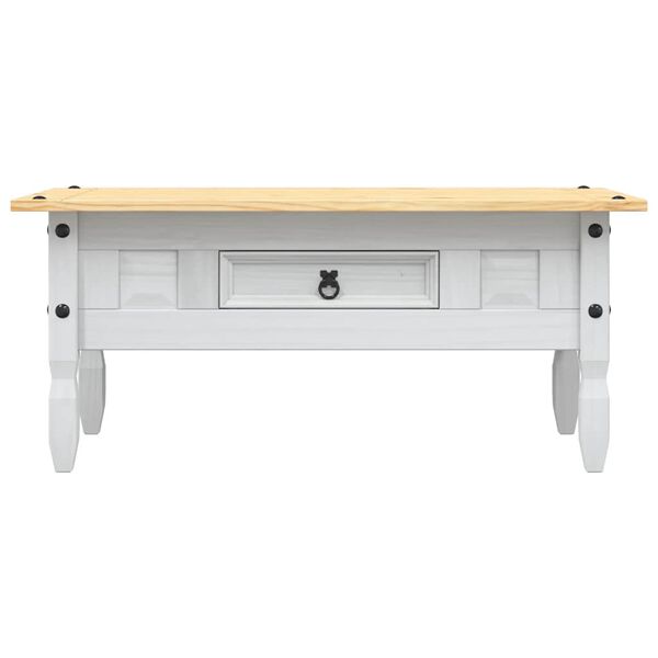 vidaXL Table basse Pin mexicain Gamme Corona Blanc 100x55x44 cm