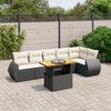 vidaXL Salon de jardin 7 pcs avec coussins noir r&eacute;sine tress&eacute;e