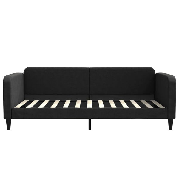 vidaXL Lit de repos sans matelas noir 100x200 cm tissu