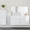 vidaXL Ensemble de meubles salle de bain 3 pcs blanc bois d'ing&eacute;nierie