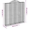 vidaXL Paniers &agrave; gabions arqu&eacute;s 12 pcs 200x30x200/220 cm fer galvanis&eacute;