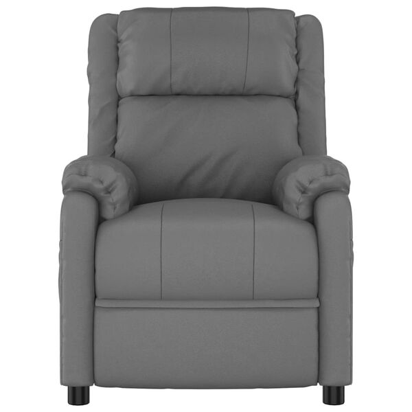 vidaXL Fauteuil de massage Gris Similicuir