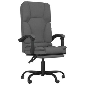 vidaXL Fauteuil de massage inclinable de bureau gris fonc&eacute; tissu