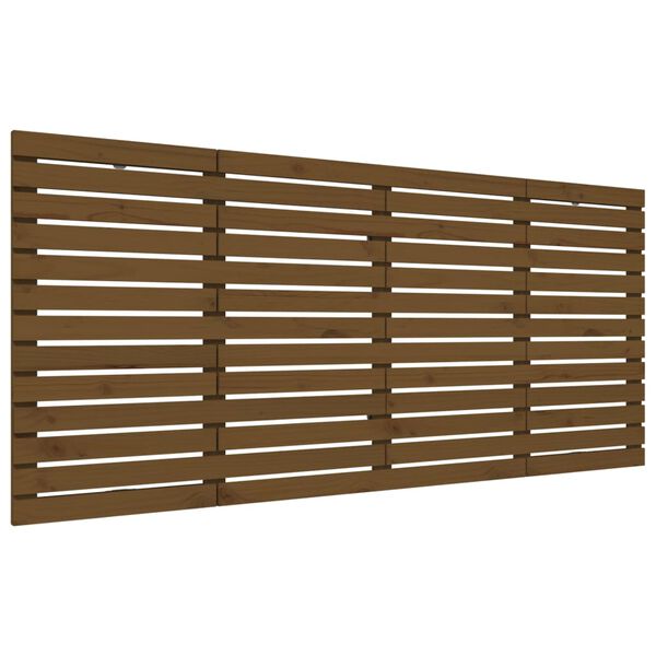 vidaXL T&ecirc;te de lit murale Marron miel 206x3x91,5 cm Bois massif de pin