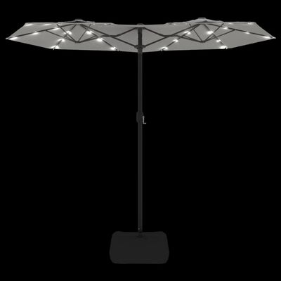 vidaXL Parasol à double tête avec LED blanc sable 316x240 cm