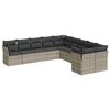 vidaXL Salon de jardin avec coussins 10 pcs gris clair r&eacute;sine tress&eacute;e