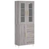 vidaXL Buffet haut Sonoma gris 69,5x34x180 cm Bois d'ing&eacute;nierie