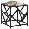 vidaXL Table basse avec dessus en verre noir 40x40x41 cm acier