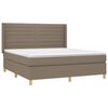 vidaXL Sommier &agrave; lattes de lit matelas et LED Taupe 180x200 cm Tissu