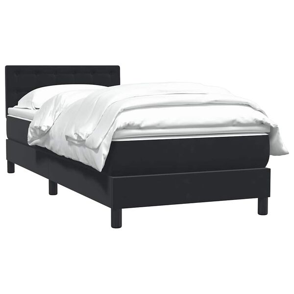 vidaXL Sommier &agrave; lattes de lit avec matelas noir 80x210 cm velours