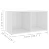 vidaXL Meuble TV blanc brillant 72x35x36,5 cm bois d&rsquo;ing&eacute;nierie
