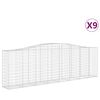 vidaXL Paniers &agrave; gabions arqu&eacute;s 9 pcs 400x50x120/140 cm Fer galvanis&eacute;