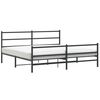 vidaXL Cadre de lit m&eacute;tal sans matelas avec pied de lit noir 200x200cm