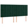 vidaXL T&ecirc;te de lit &agrave; LED Vert fonc&eacute; 180x5x118/128 cm Velours