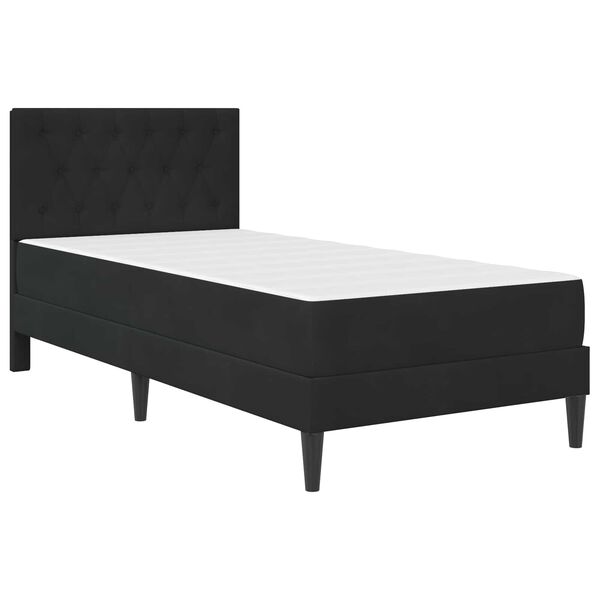 vidaXL Cadre de lit avec matelas Noir 80 x 200 cm Velours