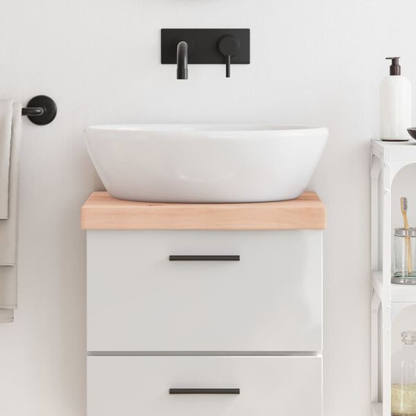 vidaXL Comptoir de salle de bain 40x40x(2-6) cm bois massif non trait&eacute;