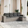 vidaXL Salon de jardin 5 pcs avec coussins gris r&eacute;sine tress&eacute;e