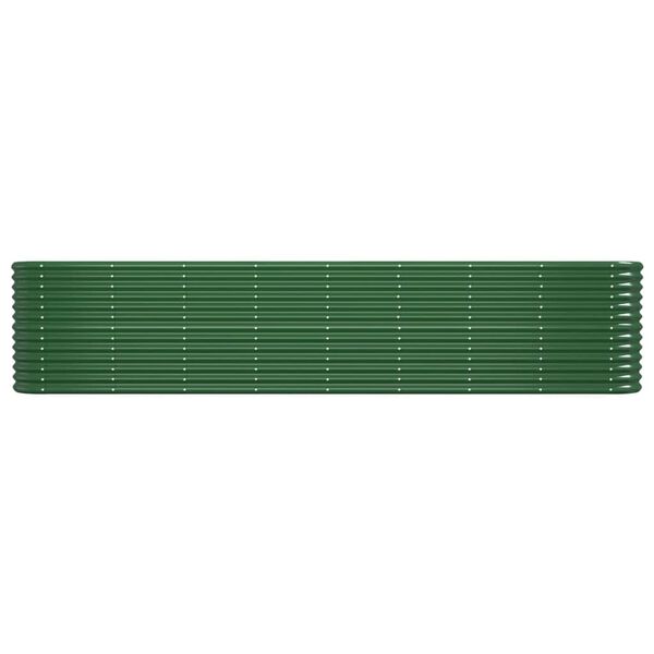 vidaXL Lit surélevé de jardin Acier enduit de poudre 332x40x68 cm Vert