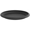 vidaXL Plateau &agrave; fleurs rond 24 pcs Noir &Oslash; 17,5 x 2 cm Plastique