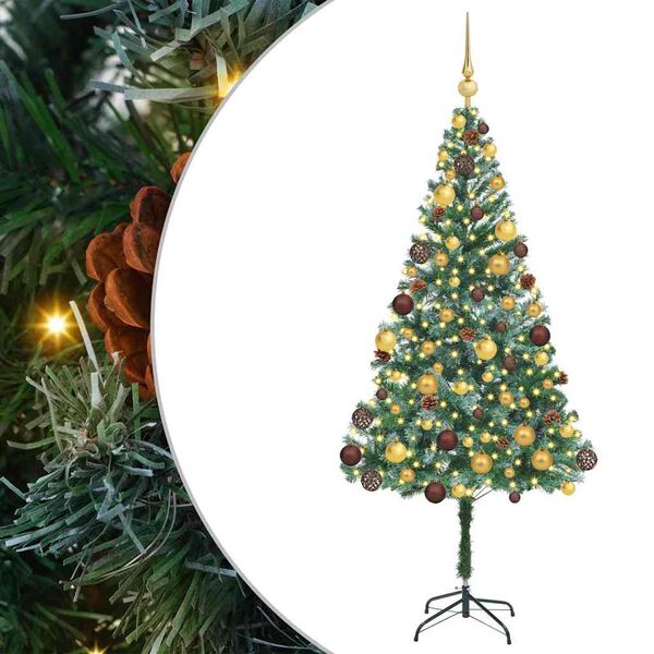 vidaXL Sapin de No&euml;l artificiel avec 300 LED Vert 180 cm PVC et Acier