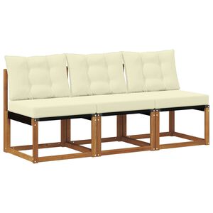 vidaXL 3 pc Canap&eacute; du milieu ext&eacute;rieur Naturel