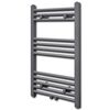 vidaXL S&egrave;che-serviettes eau chaude &agrave; rails droits gris 500x764 mm
