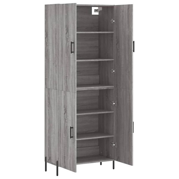 vidaXL Buffet haut Sonoma gris 69,5x34x180 cm Bois d'ing&eacute;nierie