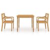 vidaXL Ensemble &agrave; manger de jardin 3 pcs Bois de teck massif