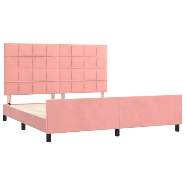 vidaXL Cadre de lit sans matelas rose velours