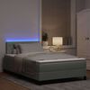 vidaXL Lit &agrave; ressort LED avec matelas Gris clair 120 x 200 cm Velours
