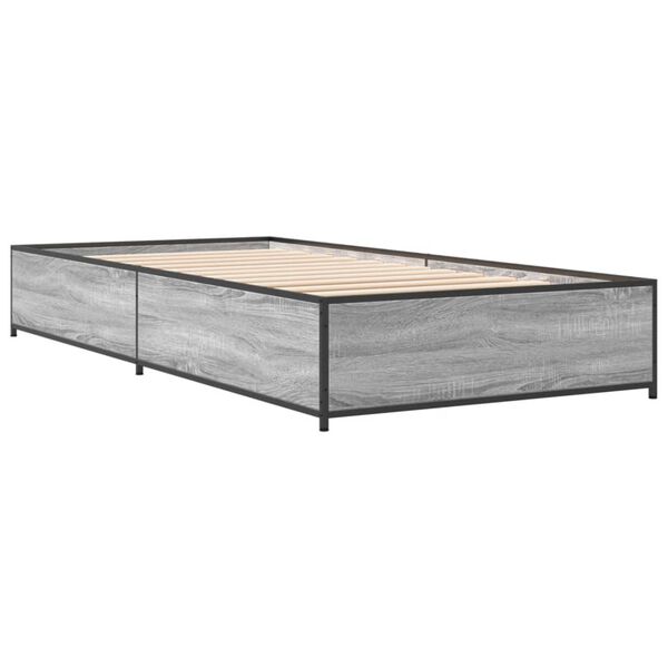 vidaXL Cadre de lit sans matelas sonoma gris 90x200 cm