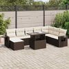 vidaXL Salon de jardin avec coussins 9 pcs marron r&eacute;sine tress&eacute;e