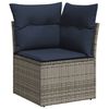 vidaXL Salon de jardin 9 pcs avec coussins gris r&eacute;sine tress&eacute;e