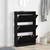 vidaXL Cabinet &agrave; chaussures avec &eacute;tag&egrave;re Ch&ecirc;ne noir 80 x 21 x 125,5 cm