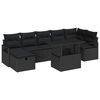 vidaXL Ensemble de canap&eacute; de jardin 8 pc Noir polyrotin