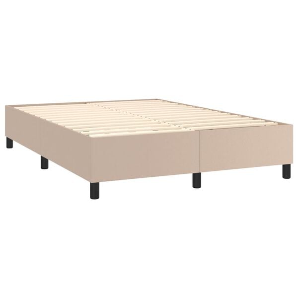 vidaXL Sommier &agrave; lattes de lit avec matelas Cappuccino 140x200 cm