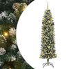 vidaXL Arbre de No&euml;l artificiel slim Vert et blanc 210 cm