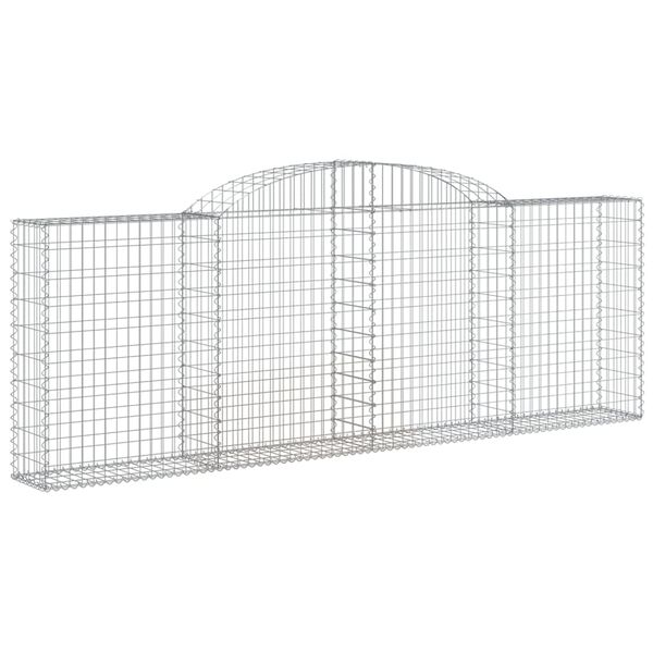 vidaXL Paniers &agrave; gabions arqu&eacute;s 2 pcs 300x30x100/120 cm fer galvanis&eacute;