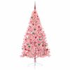 vidaXL Sapin de No&euml;l artificiel pr&eacute;-&eacute;clair&eacute; Rose 180 cm PVC