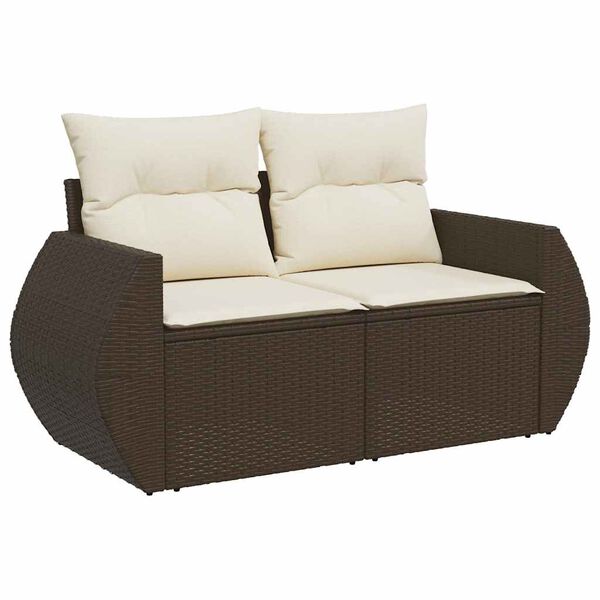 vidaXL Salon de jardin avec coussins 6 pcs marron r&eacute;sine tress&eacute;e