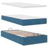 VidaXL Cadre de lit ottoman avec matelas bleu foncé 160x200 cm velours