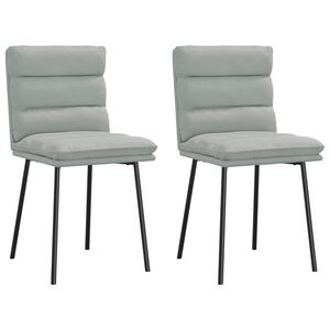 vidaXL Chaises &agrave; manger lot de 2 Gris clair Velours